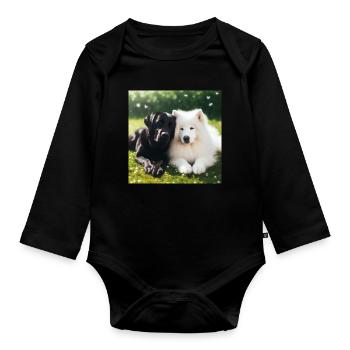 OIG1-KARTON - Baby Bio-Langarm-Body - Schwarz - Vorne