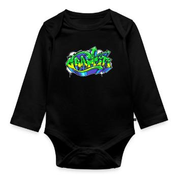 Kunst Strassenkunst Wildstyle Graffiti Zeichnen - Baby Bio-Langarm-Body - Schwarz - Vorne