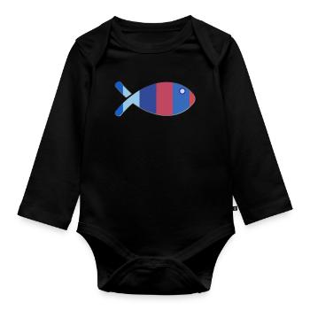 POISSON - Body Bébé bio manches longues - noir - Devant