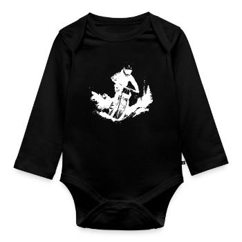 Mountainbiker - Baby Bio-Langarm-Body - Schwarz - Vorne