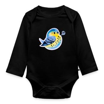 Meise - Baby Bio-Langarm-Body - Schwarz - Vorne