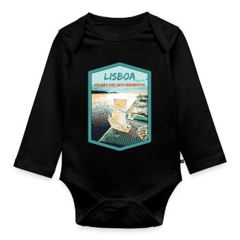 Denkmal für die Entdeckungen, Belém, Lissabon - Baby Bio-Langarm-Body - Schwarz - Vorne