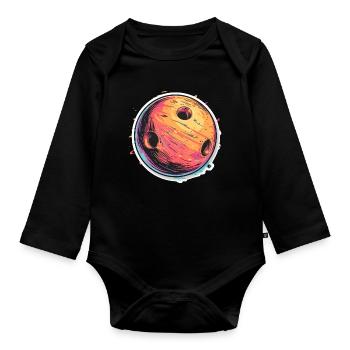 Bowling Ball Cartoon Look - Organic Longsleeve Baby Bodysuit - black - Front