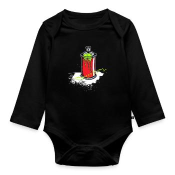 Art Street Art Sprayer Graffiti Spray Can - Organic Longsleeve Baby Bodysuit - black - Front