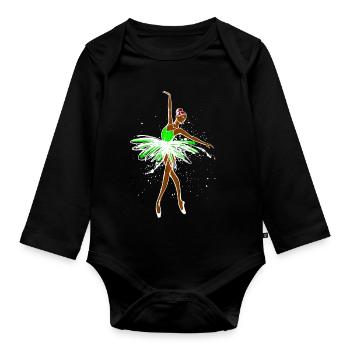 Graffiti Funky Sprayer Illustration Tattoo Kunst - Baby Bio-Langarm-Body - Schwarz - Vorne
