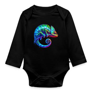 Caméléon - Body Bébé bio manches longues - noir - Devant