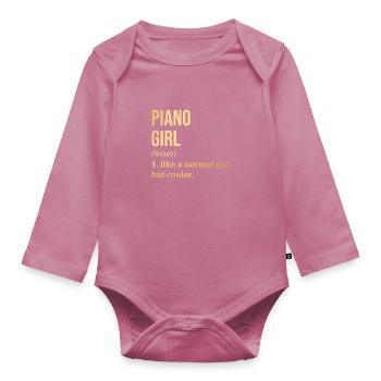 piano - Body Bébé bio manches longues - mauve - Devant