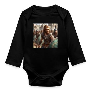 Celtiberians defending Numancia - Organic Longsleeve Baby Bodysuit - black - Front