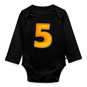 Numéro 5 Numéro - Body Bébé bio manches longues - noir - Devant