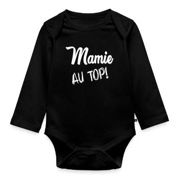 OMA. MUTTERTAG. ALLES GUTE ZUM OMA-TAG. ICH LIEBE DICH - Baby Bio-Langarm-Body - Schwarz - Vorne