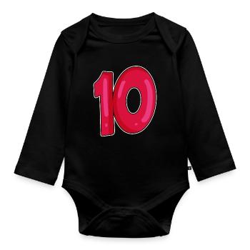 10 - Organic Longsleeve Baby Bodysuit - black - Front