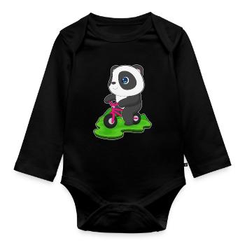 Vélo Panda - Body Bébé bio manches longues - noir - Devant