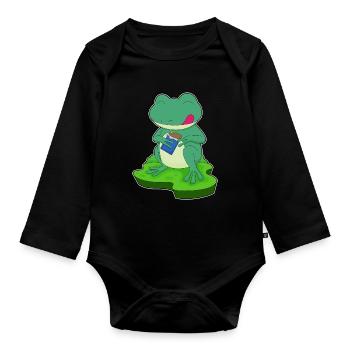Frosch Schokoriegel - Baby Bio-Langarm-Body - Schwarz - Vorne