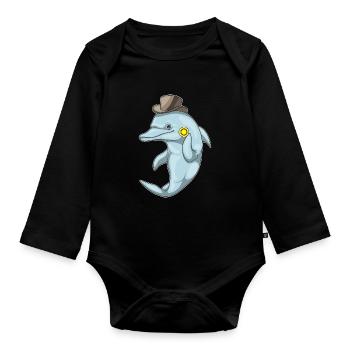 Dolphin Poker Jetons de Poker - Body Bébé bio manches longues - noir - Devant