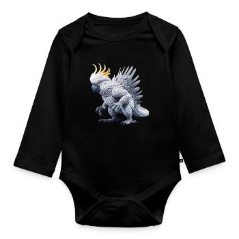 Kakaduzilla (01) - Body Bébé bio manches longues - noir - Devant