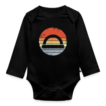 Vintage Ruler - Organic Longsleeve Baby Bodysuit - black - Front