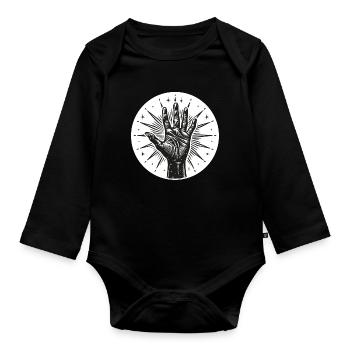 Sternhand mit Blitzen - Baby Bio-Langarm-Body - Schwarz - Vorne