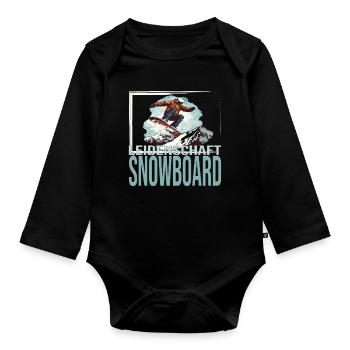 Leidenschaft Snowboard - Baby Bio-Langarm-Body - Schwarz - Vorne