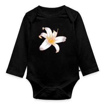 WHITE LILYLILY Magic White Lily - Organic Longsleeve Baby Bodysuit - black - Front