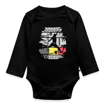 Fußball Belgien Torschuss Spieler Illustration - Baby Bio-Langarm-Body - Schwarz - Vorne