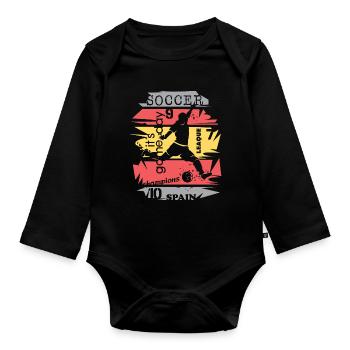 Fußball Spanien Torschuss Illustration Spieler - Baby Bio-Langarm-Body - Schwarz - Vorne