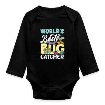 World's Best Bug Catcher - Baby Bio-Langarm-Body - Schwarz - Vorne