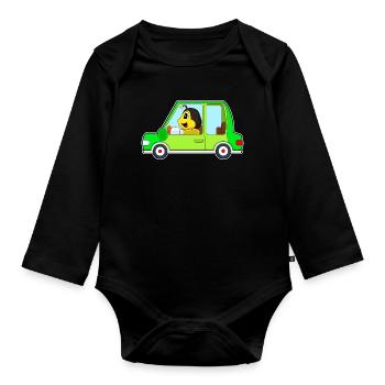 Bee Car - Organic Longsleeve Baby Bodysuit - black - Front