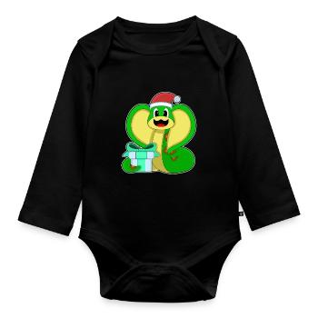 Forfait de Noël serpent - Body Bébé bio manches longues - noir - Devant