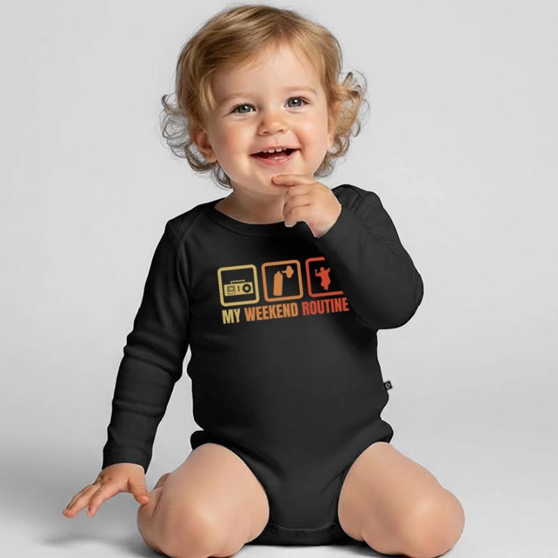 Break Dancer Weekend Routine Organic Longsleeve Baby Bodysuit