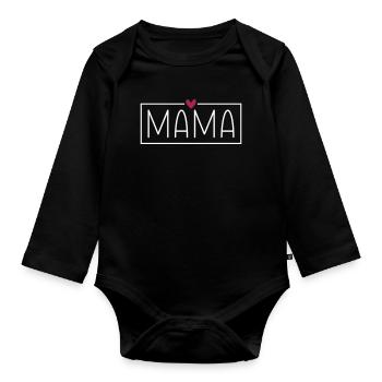 Mama - Baby Bio-Langarm-Body - Schwarz - Vorne