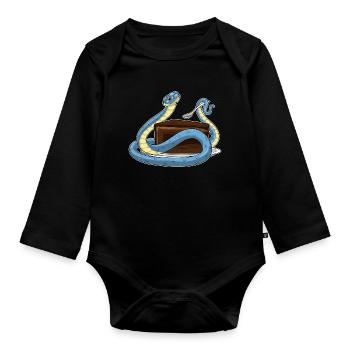 Gâteau Serpent - Body Bébé bio manches longues - noir - Devant
