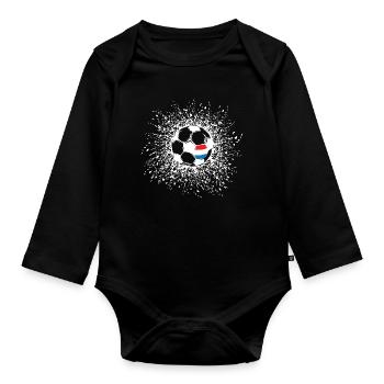 Icône de l’équipe de football Pays-Bas Ball Explosion - Body Bébé bio manches longues - noir - Devant