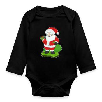 Forfait Noël Père Noël - Body Bébé bio manches longues - noir - Devant