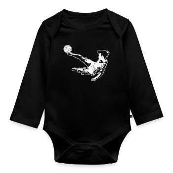 Fußballer Junge - Baby Bio-Langarm-Body - Schwarz - Vorne