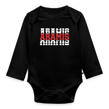 Aramis t-shirt t-shirt idée cadeau texte empilé - Body Bébé bio manches longues - noir - Devant