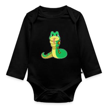 Serpent drôle - Body Bébé bio manches longues - noir - Devant