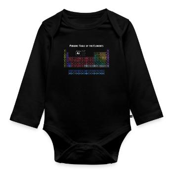 Periodic Table of the Elements - Organic Longsleeve Baby Bodysuit - black - Front