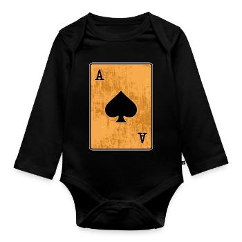 Jackpot Casino Gambling Poker Card Game Poker Round - Organic Longsleeve Baby Bodysuit - black - Front