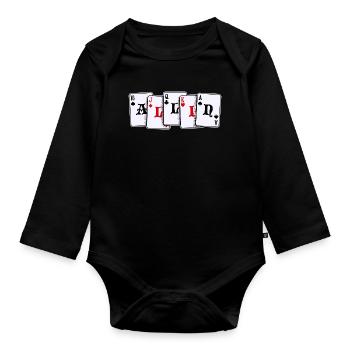 Poker Casino Jeu de cartes Jeux d’argent Poker Loterie - Body Bébé bio manches longues - noir - Devant