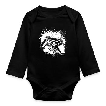 Gaming - Baby Bio-Langarm-Body - Schwarz - Vorne