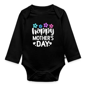 Schönen Muttertag - Baby Bio-Langarm-Body - Schwarz - Vorne