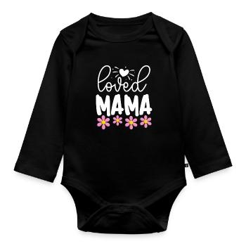 J’ai adoré maman - Body Bébé bio manches longues - noir - Devant