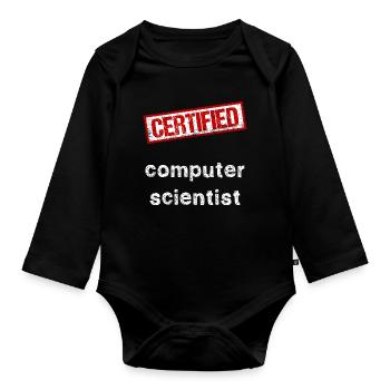 Computer scientist - Organic Longsleeve Baby Bodysuit - black - Front