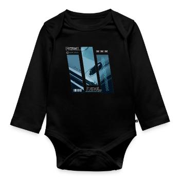 Never Stop Exploring - Organic Longsleeve Baby Bodysuit - black - Front