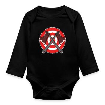 Lancer de hache cible Lancer de hache Cadeau - Body Bébé bio manches longues - noir - Devant