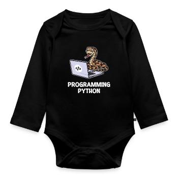 Programmeur de scripts, Développeur de débogage informatique - Body Bébé bio manches longues - noir - Devant