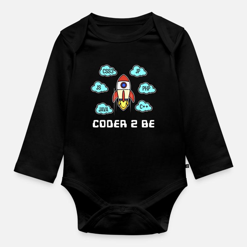 Developer Statement Css Php Java C++ Programmierer - Baby Bio-Langarm-Body - Schwarz
