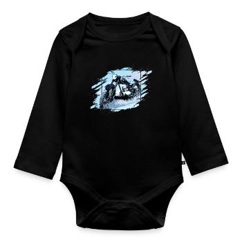 125 Zschopau GDR Motorcycle - Organic Longsleeve Baby Bodysuit - black - Front