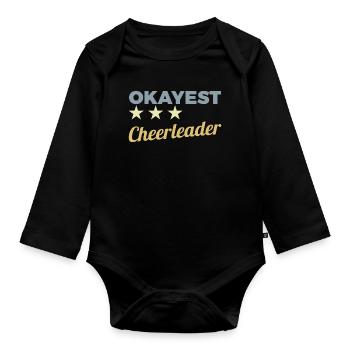 Average cheerleader - Organic Longsleeve Baby Bodysuit - black - Front