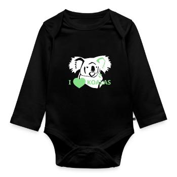 LoveKoalas - Organic Longsleeve Baby Bodysuit - black - Front